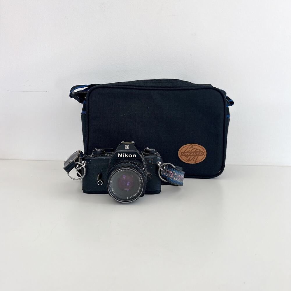 Nikon EM 35MM SLR Film Camera and Vanguard Bag